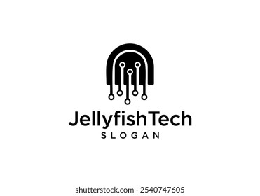 Technology Jellyfish Logo Idea vector illustration.