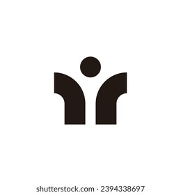Tecnología, símbolo geométrico clave vector logotipo simple