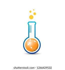 Technology lab. science lab logo template design. Vector illustration.