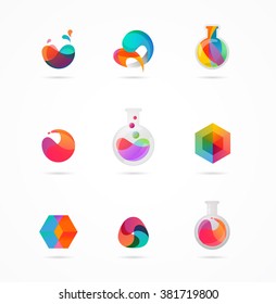 Technology, laboratory, creativity innovation and science abstract icons