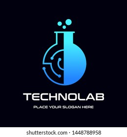 Technology laboratory vector logo template.