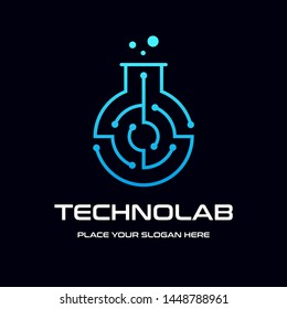 Technology laboratory vector logo template.