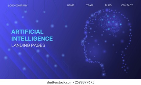 technology landing page concept, artificial intelligence