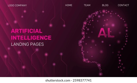 technology landing page concept, artificial intelligence