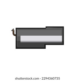 Technologie-Laptop-Akku-Cartoon. Notebook-Reparatur, PC-Technik Notebook-Akku-Schild. einzelne Vektorgrafik-Vektorgrafik