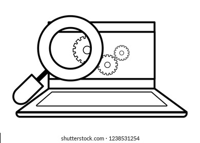 technology laptop cartoon