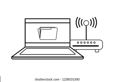technology laptop cartoon