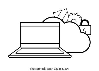 technology laptop cartoon
