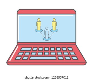 technology laptop cartoon