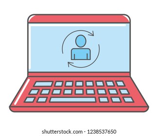 technology laptop cartoon