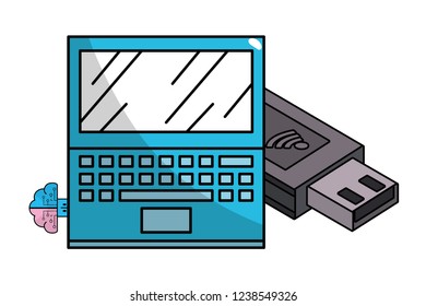 technology laptop cartoon