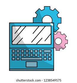 technology laptop cartoon