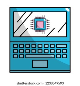 technology laptop cartoon