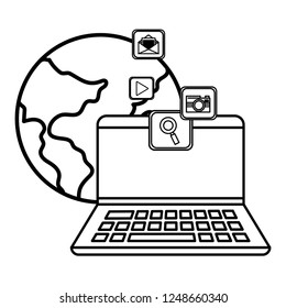 technology laptop cartoon