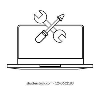 technology laptop cartoon
