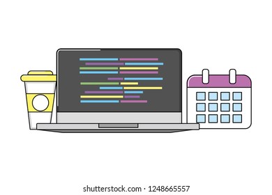 technology laptop cartoon