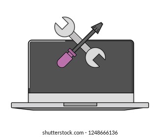 technology laptop cartoon