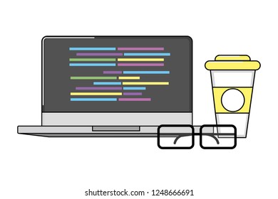 technology laptop cartoon