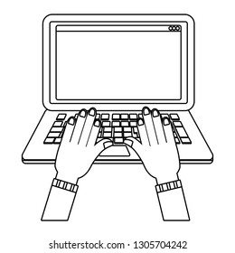 technology laptop cartoon