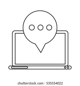 technology laptop mail bubble speech outline