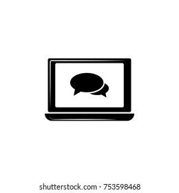 technology laptop mail bubble speech pictogram icon on white background
