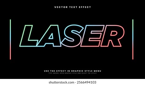 Technology Laser neon font editable text effect template