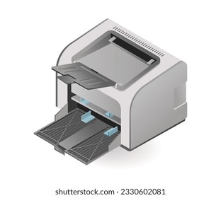 Tecnología Herramienta de impresión láser concepto de ilustración isométrica