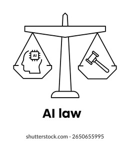 Technology Law for AI Governance Icon with editable stroke