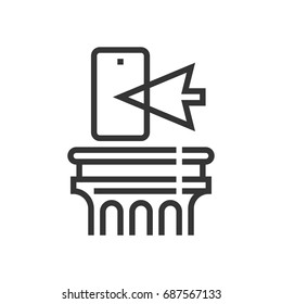 Technology law icon, part of the square icons, law and justice icon set. The illustration is a vector, editable stroke, thirty-two by thirty-two matrix grid, pixel perfect file.