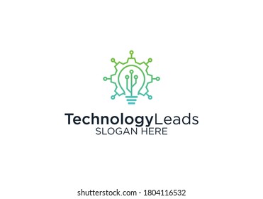 Technology leads logo design template