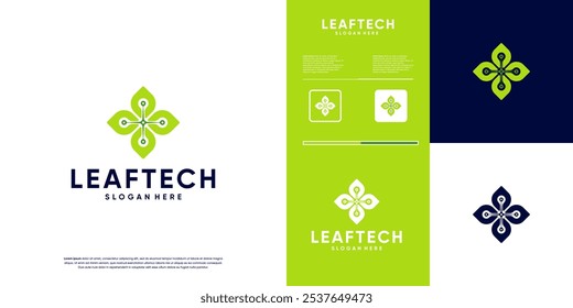 technology leaf , eco-friendly energy , design vector template.