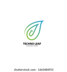 Technology Leaf Logo Design Inspiration