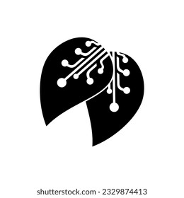 technology leaf logo design inspiration