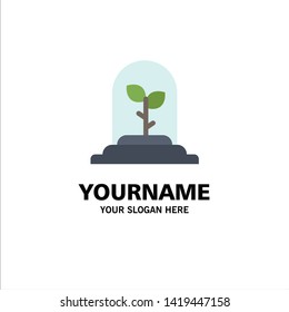 Technology, Leaf, Plant Business Logo Template. Flat Color