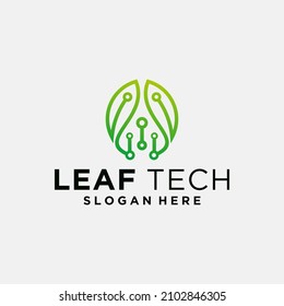 Technology leaf vector logo vector icon technology leaf shaped illustration sophistication logo temp