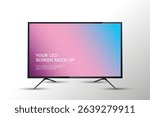 Technology LED TV screen mock up on white background. A TV wide screen mock up used in advertising space for mornitor vector and illustration