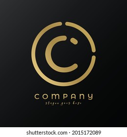 Technology Letter C Logo Design vector Template. Abstract Minimalist Typography Letter C Logo Design