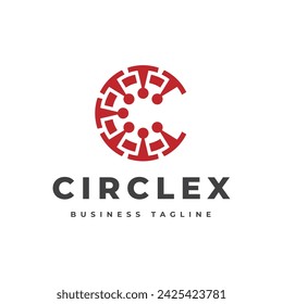 letra de tecnología c diseño del logotipo