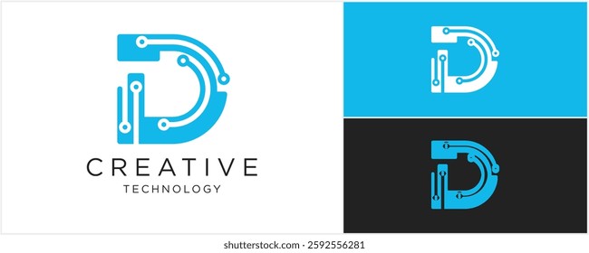 Technology Letter D Logo Abstract vector illustration