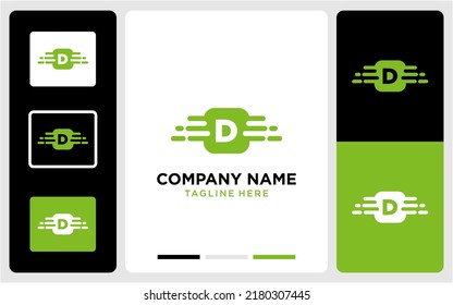 Diseño del logotipo de la letra d de tecnología