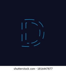 Technology Letter D Logotype blue colored .Creative Outline Logo Design for Alphabet D .Monogram Design For Letter D