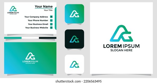 letra tecnológica Logo de diseño y tarjeta de marca