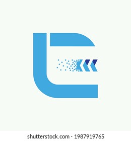 Technology Letter E Design Vector. 