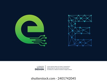 Technology letter E logo design. Creative and modern logo design