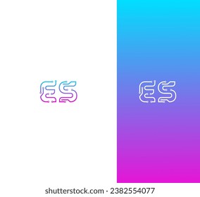 Technology Letter ES, SE logo design template elements. Modern abstract digital alphabet letter logo.