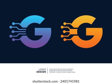 Technology letter G logo design. Creative and modern logo design