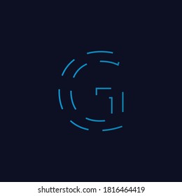 Technology Letter G Logotype blue colored .Creative Outline Logo Design for Alphabet G .Monogram Design For Letter G