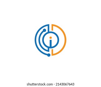 Technology Letter ID And DI Logo  Design Vector Template Elements.