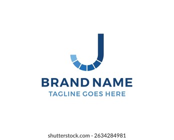Technology letter J logo design vector, isolated on transparent background