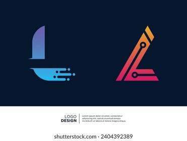 Technology letter L logo design. Creative and modern logo design